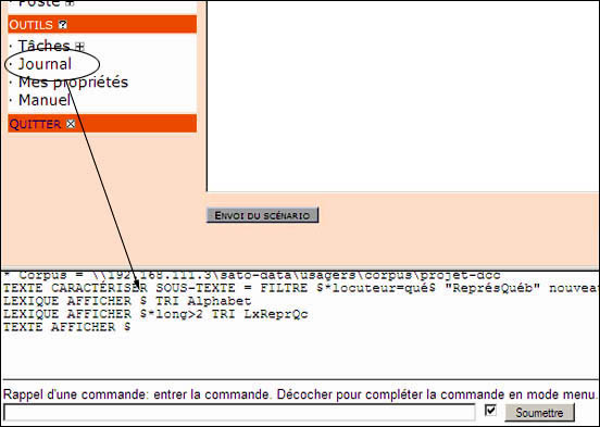 Illustration 3. Ouverture du journal de SATO